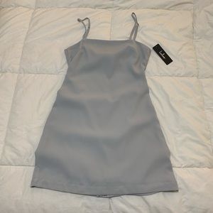 Lulus grey mini dress with tie back